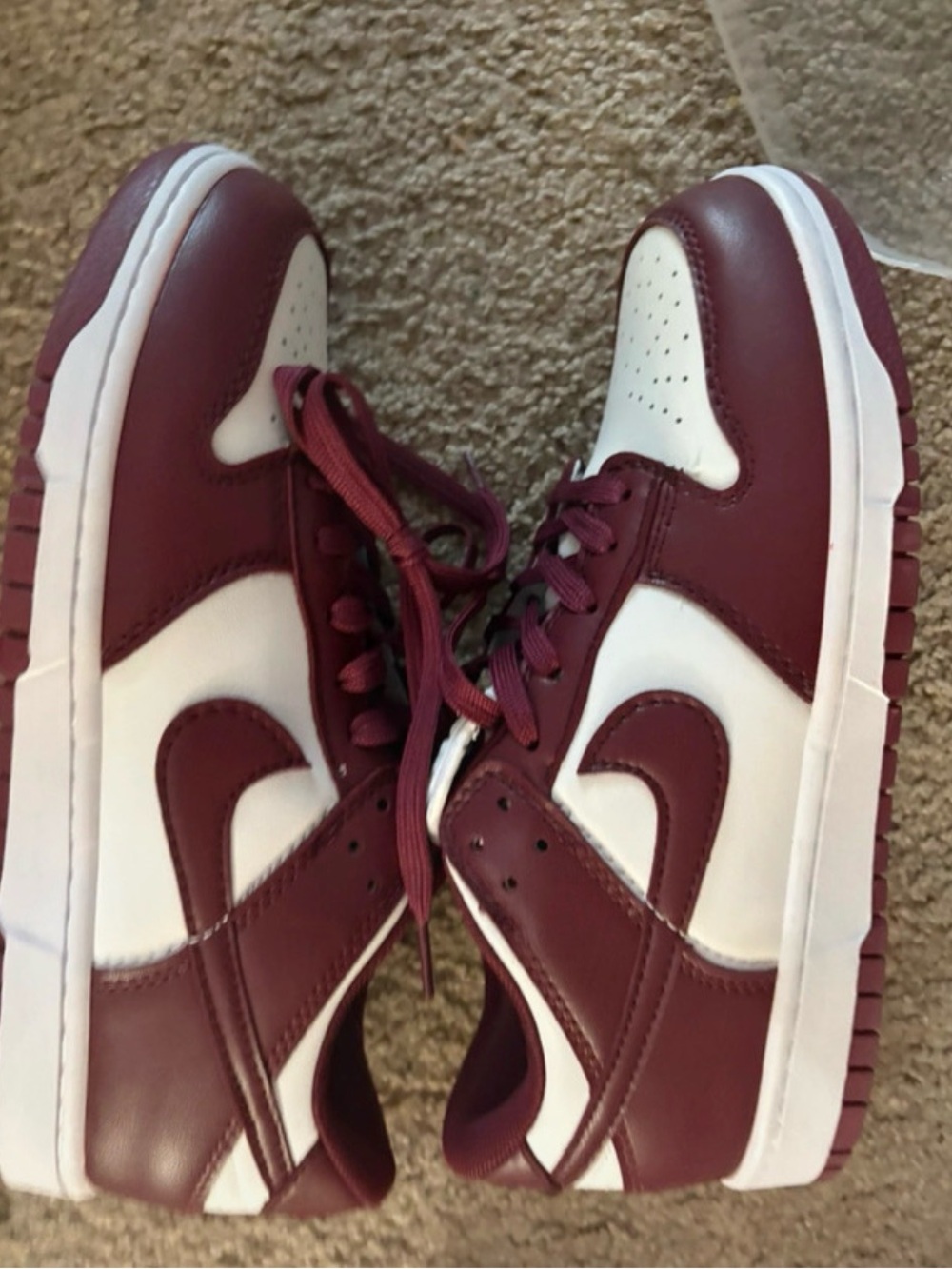 Nike Men's Low-Top Athletic Sneakers in Burgundy and White